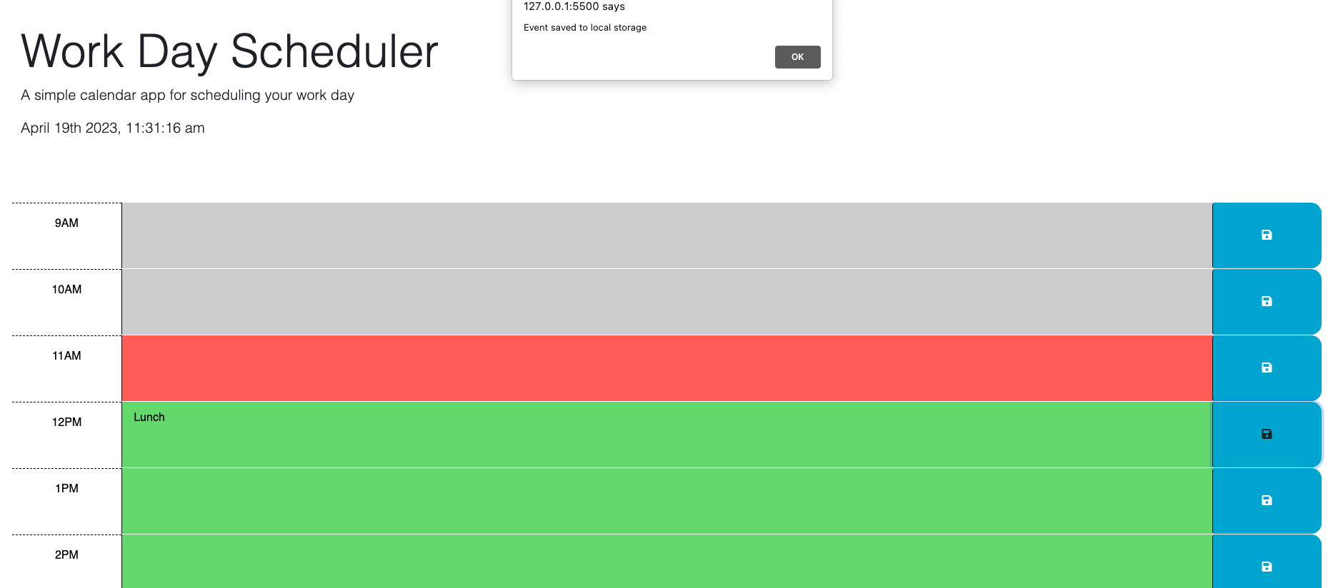 Github sydneyloggins calendar app