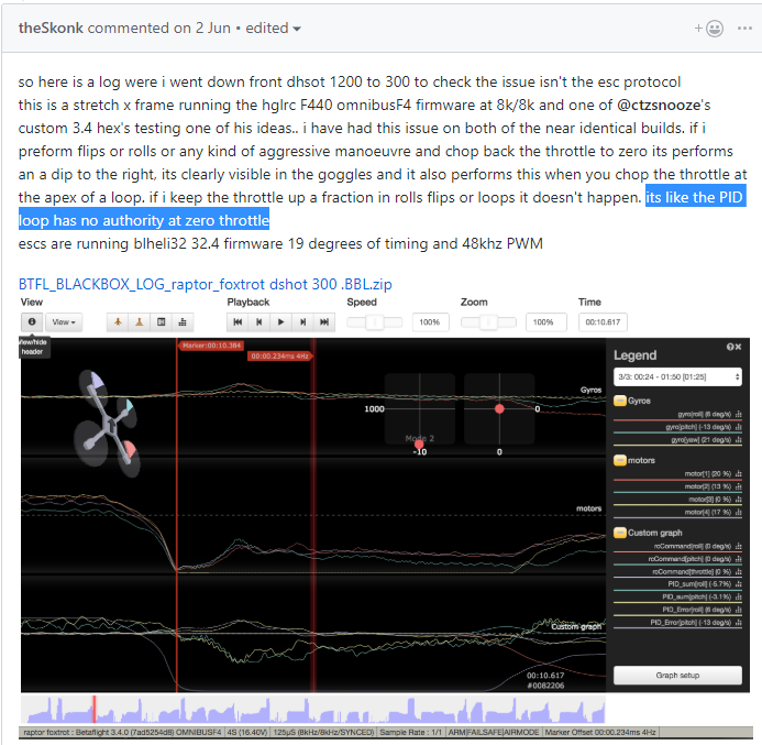 "No pid at min throttle" on a switch · Issue 6954 · betaflight