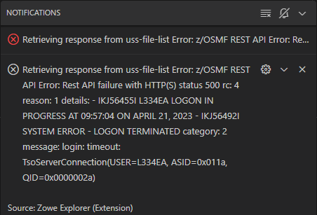 LOGON TERMINATED · Issue #2241 · zowe/zowe-explorer-vscode · GitHub