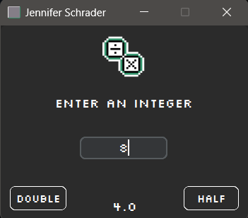 Double-or-Half | Simple GUI application built with Tkinter