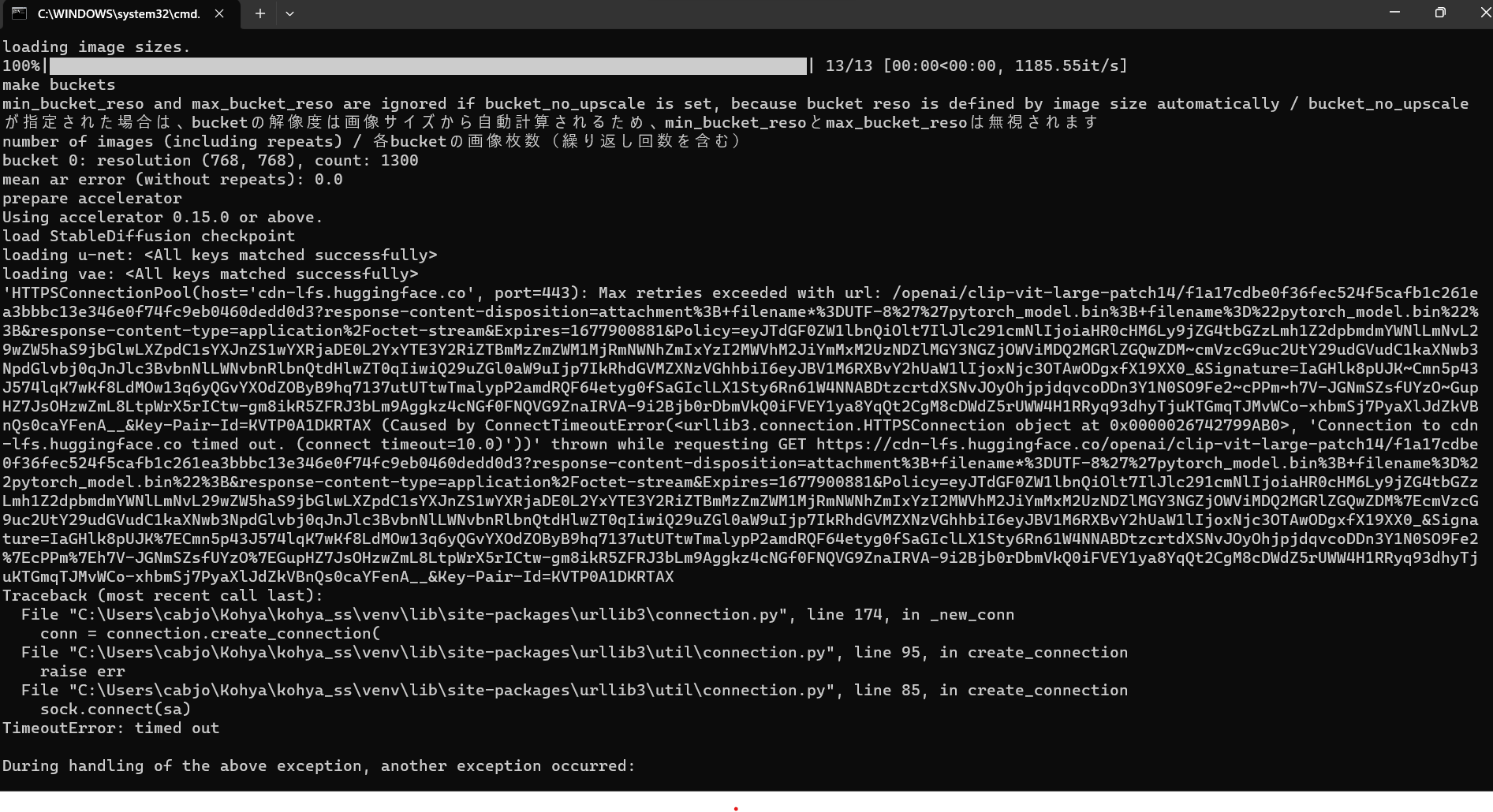 Error when train model · Issue #254 · bmaltais/kohya_ss · GitHub