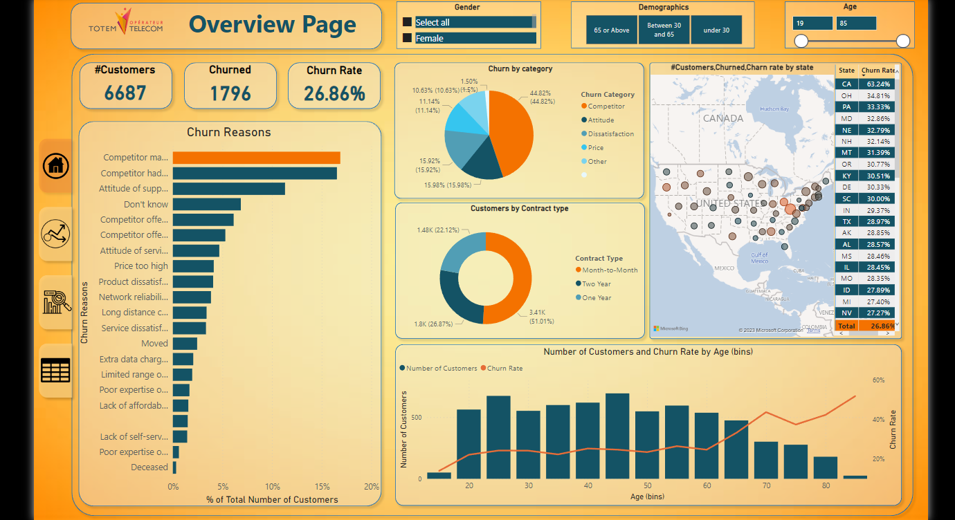 GitHub - Mahmoudazb/Churned-customers: Data visualization using (power ...