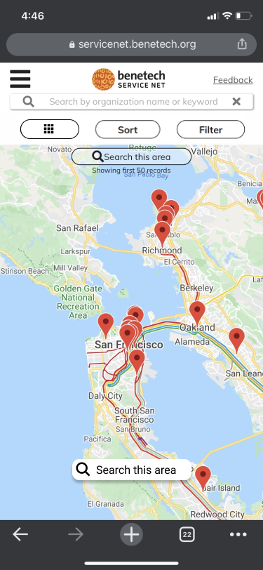 Servicelink Map Overlay Mobile: ServiceNet Map view layout for both public and CBO interface ...