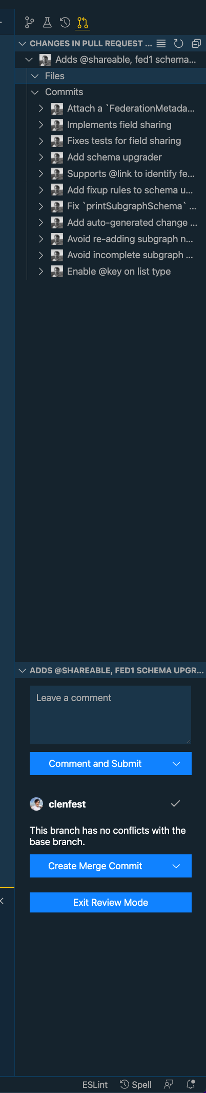list of files in "changes in pull request" view disappear if in new ...