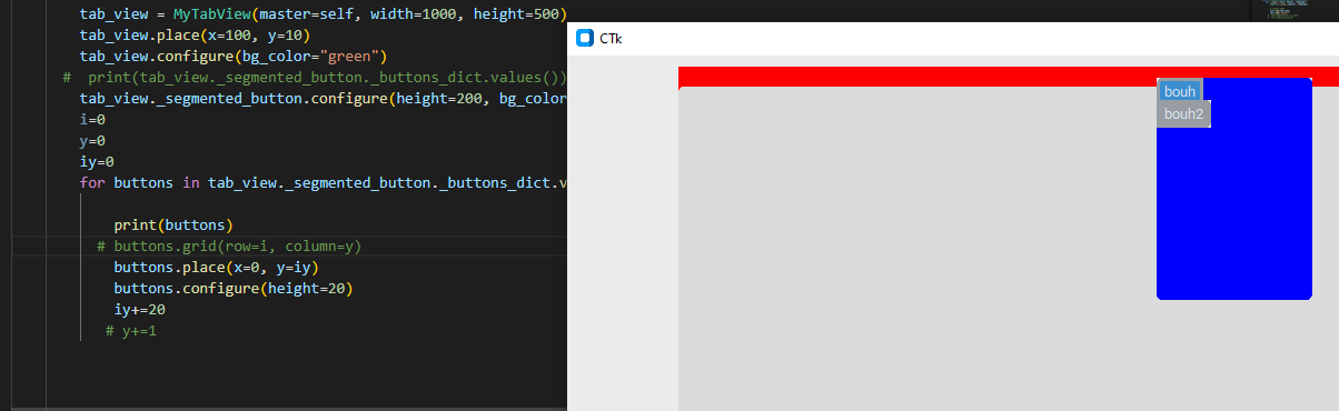 Right alignment to the buttons of tabview · TomSchimansky CustomTkinter ...