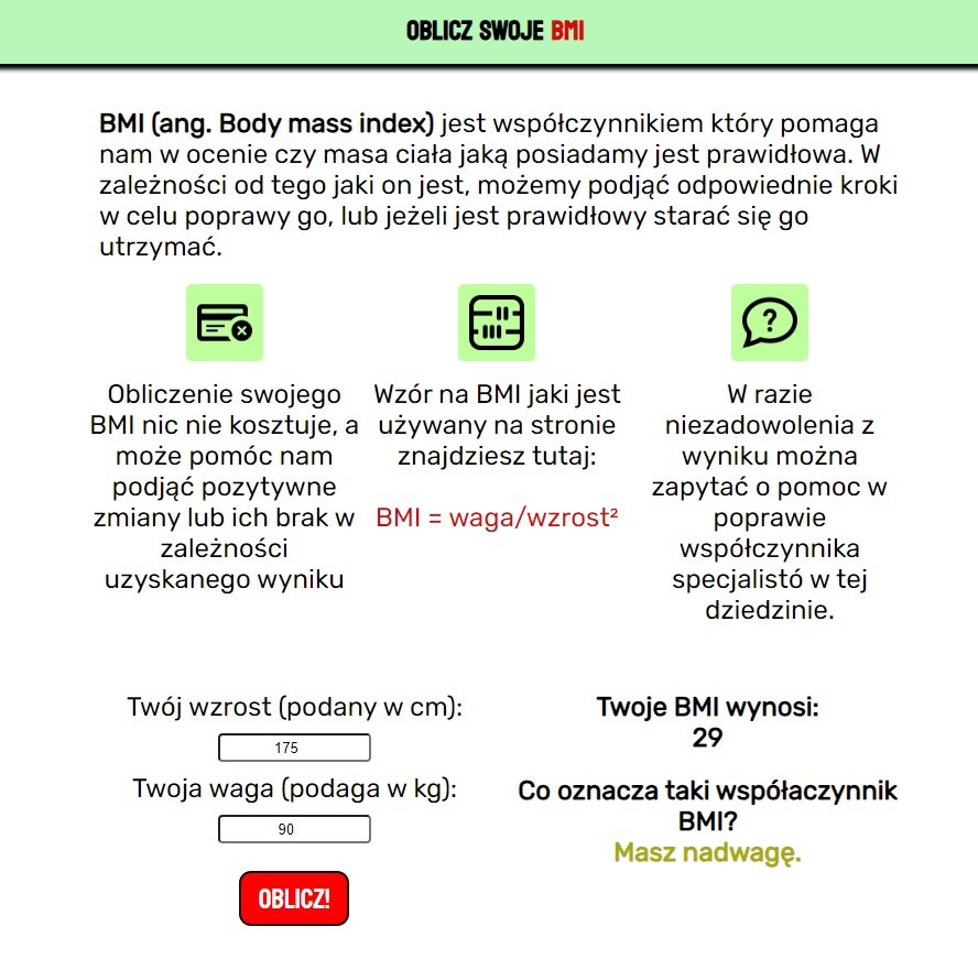 GitHub kamilgagatek/BMIcalculator A simple calculator that can