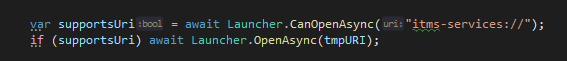 Launcher does nothing when you try to update enterprise app with a URI ...
