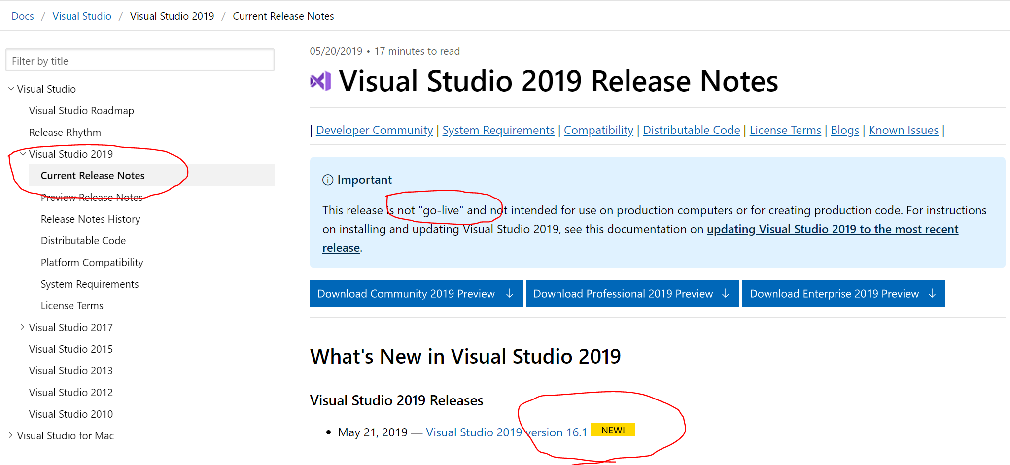 Visual Studio 2019 16.1 release note says not "go-live" · Issue #1518 ...