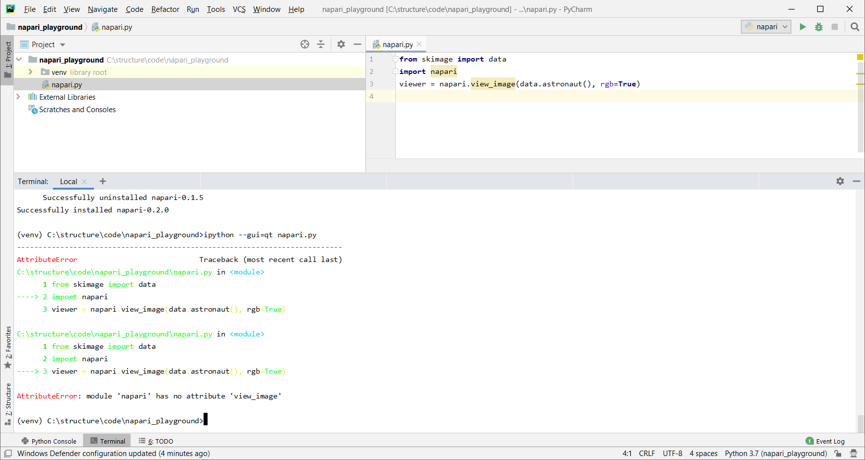Napari on Windows · Issue #558 · napari/napari · GitHub