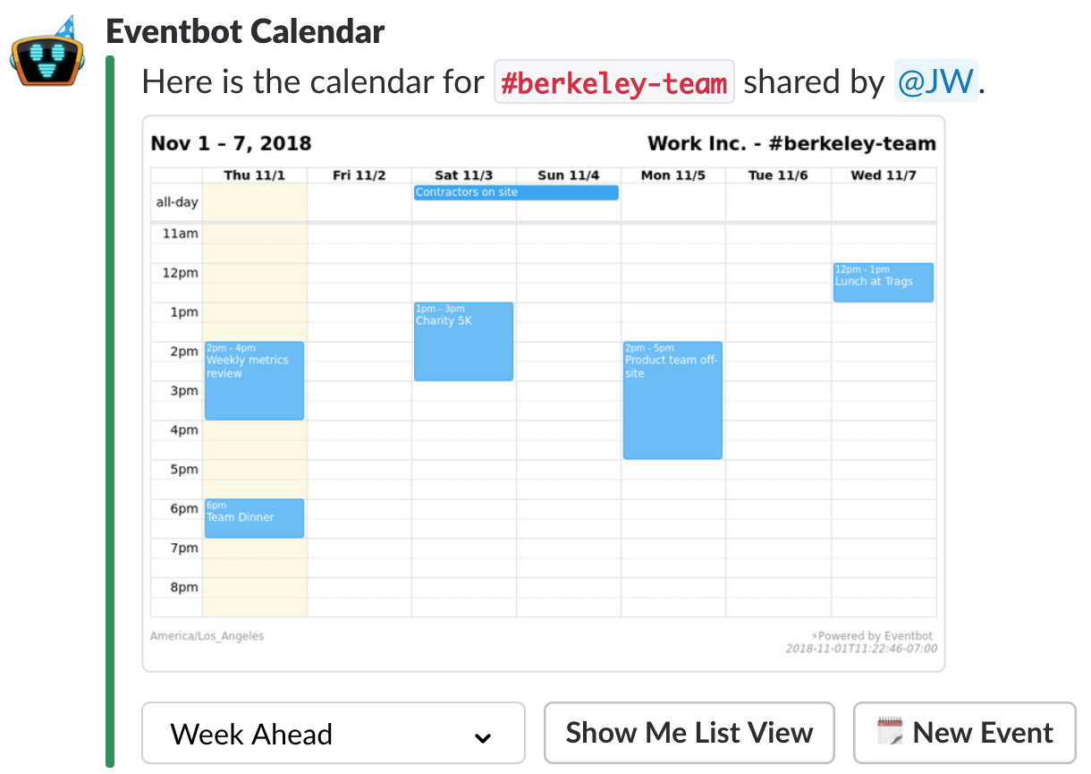 Slack Calendar