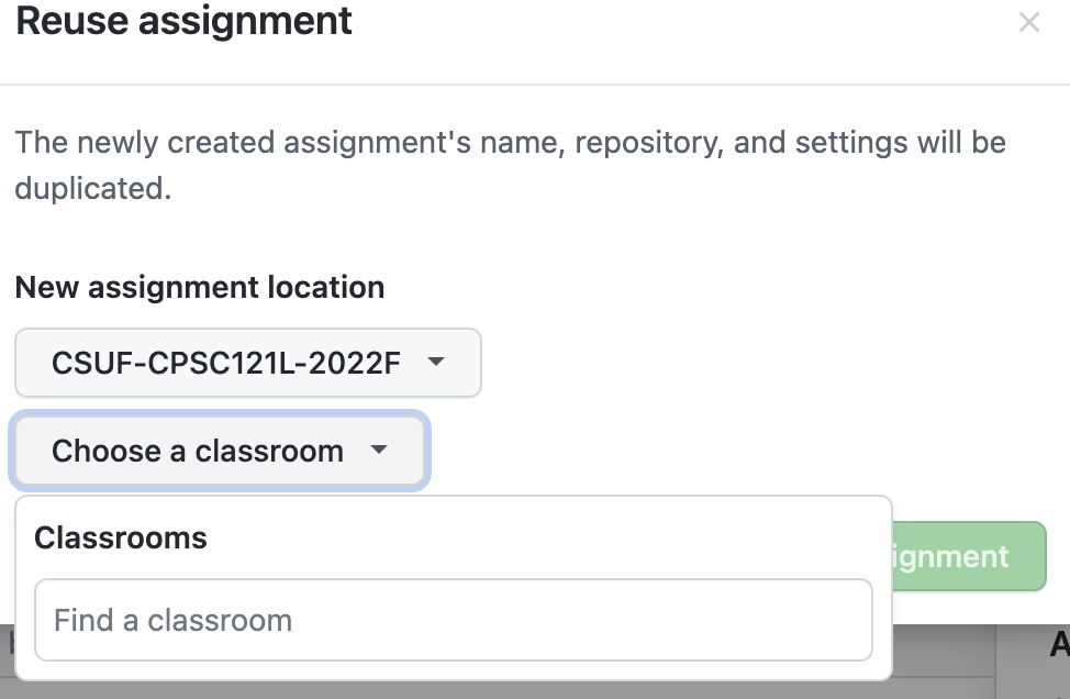 Reuse Assignment on GitHub Classroom: Organization Found, But No ...