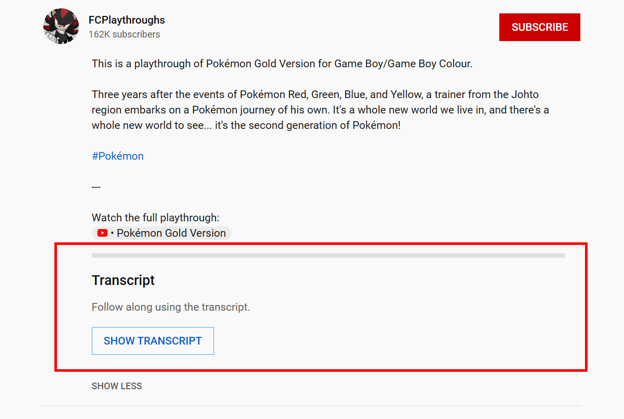 [Feature request] Remove/Hide "Transcript" section at video page's