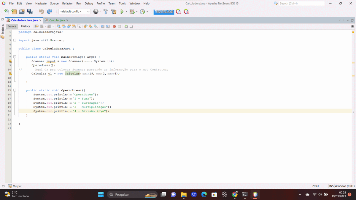 GitHub - CaioCollin/Calculadora_java: Calculadora em java orientada a ...