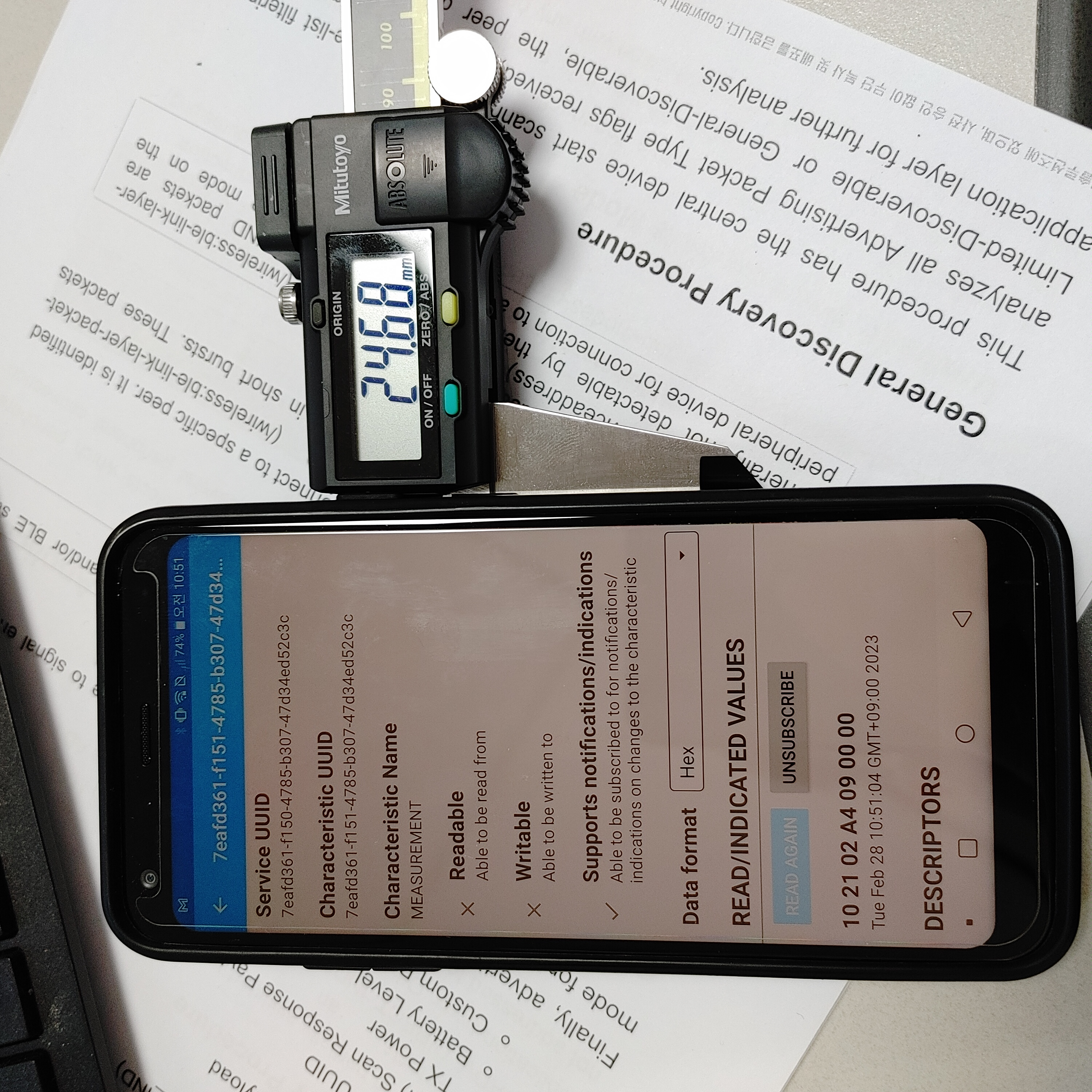 mitutoyo vernier calliper ble analysis