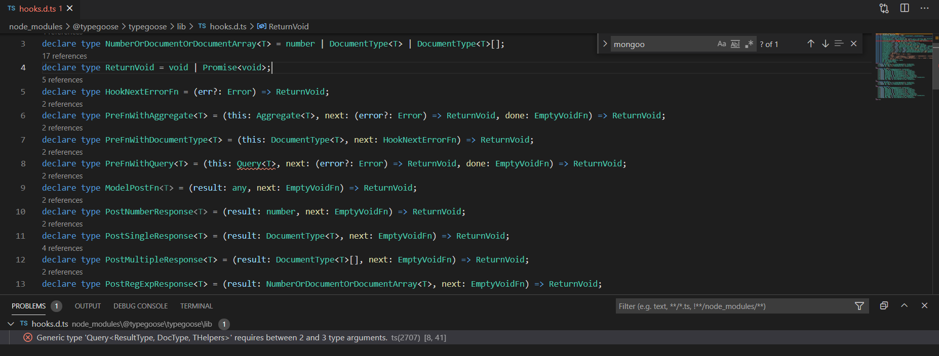 Generic type 'Query ' requires between 2 and 3 type arguments. · Issue