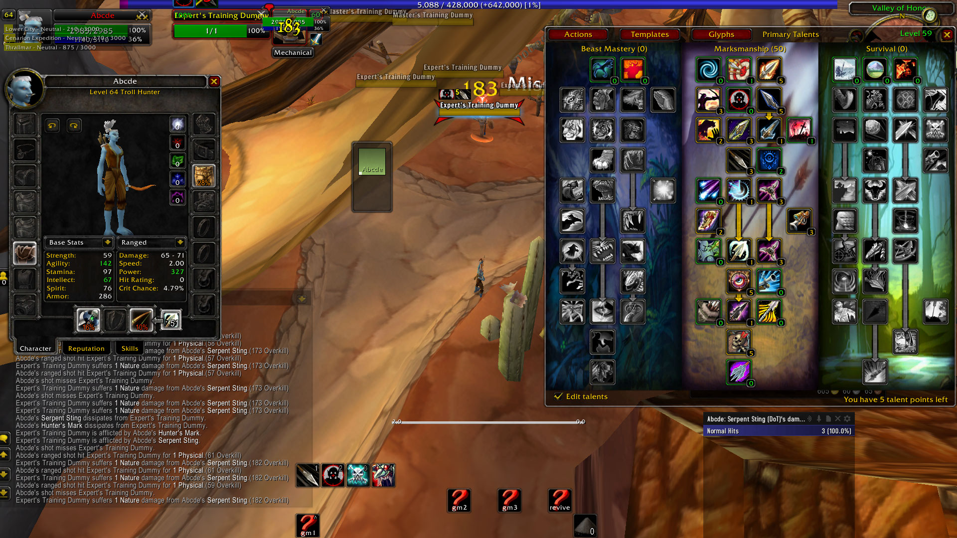 [Hunter] Marked for Death talent affects Stings and Volley too · Issue