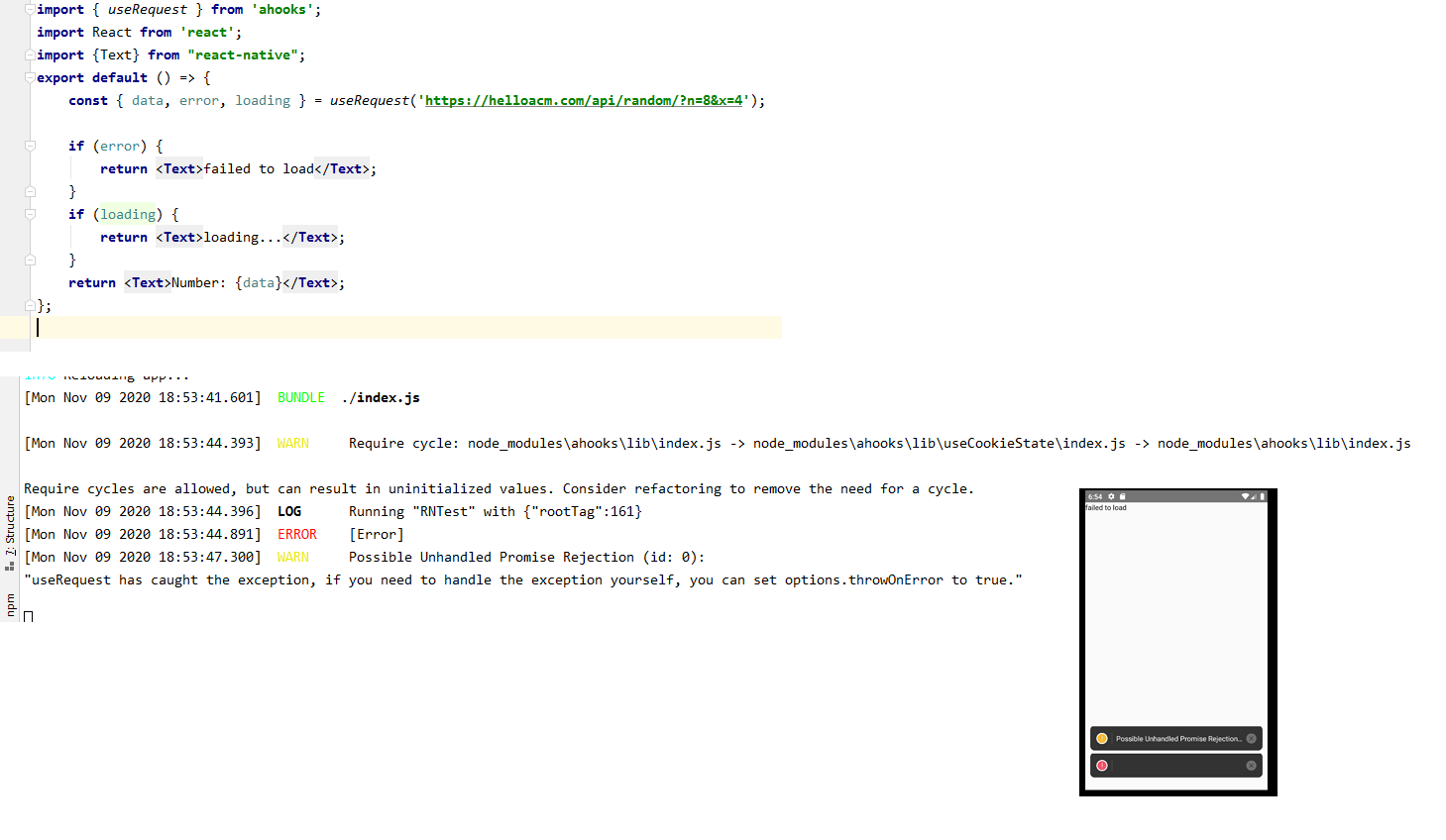 为什么我在使用useRequest时拿不到数据? · Issue #714 · alibaba/hooks · GitHub