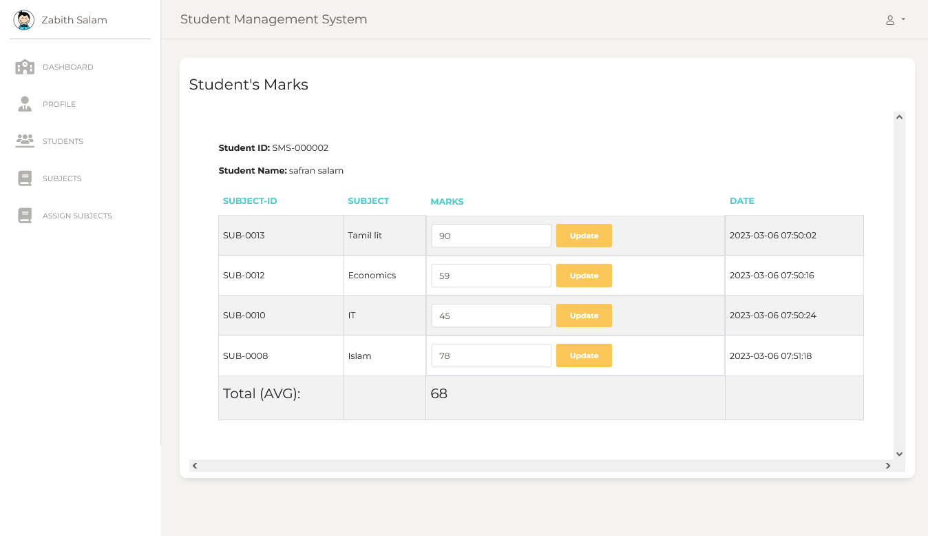 GitHub - ZabithSalam/StudentManagementSystem: This is a Laravel project