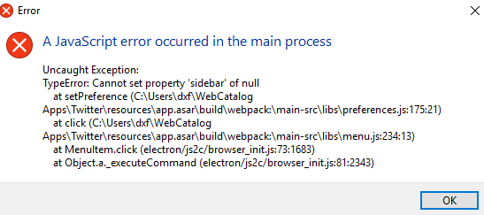 bug: JavaScript error when opening sidebar or navigation bar · Issue ...