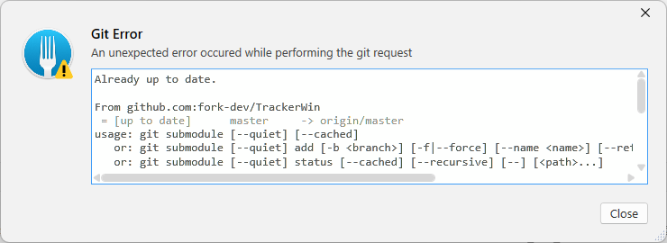 Git Error popup after each Pull · Issue #1772 · fork-dev/TrackerWin ...