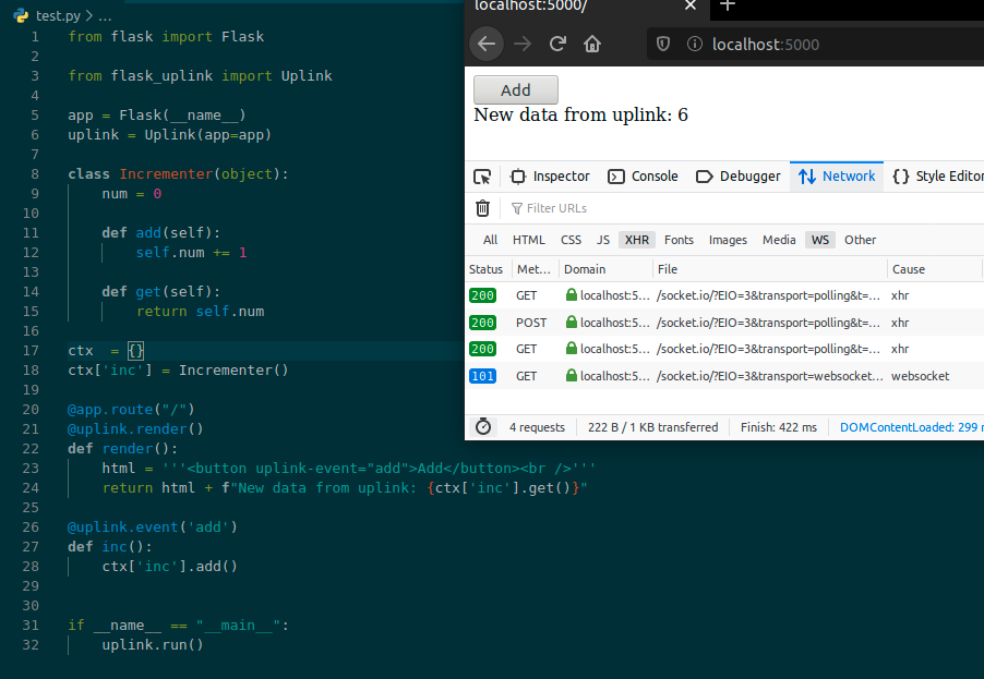 GitHub - agamm/Flask-Uplink: Live realtime server rendered HTML ...