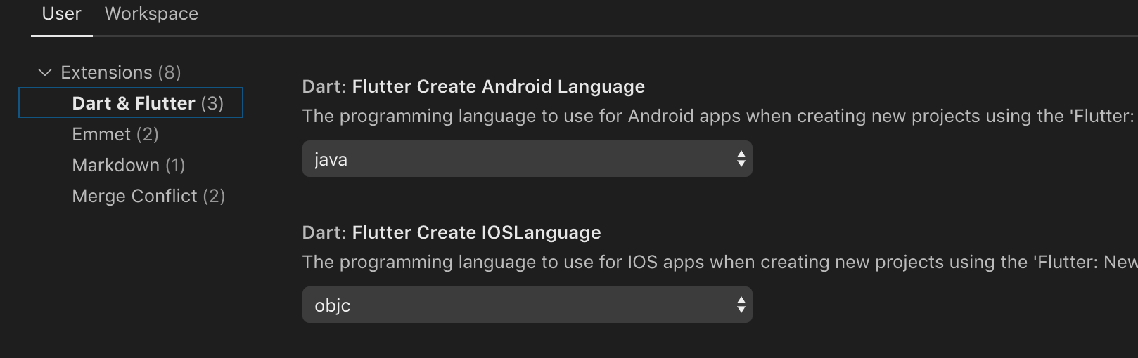 flip the flutter create language pref defaults to swift and kotlin ...