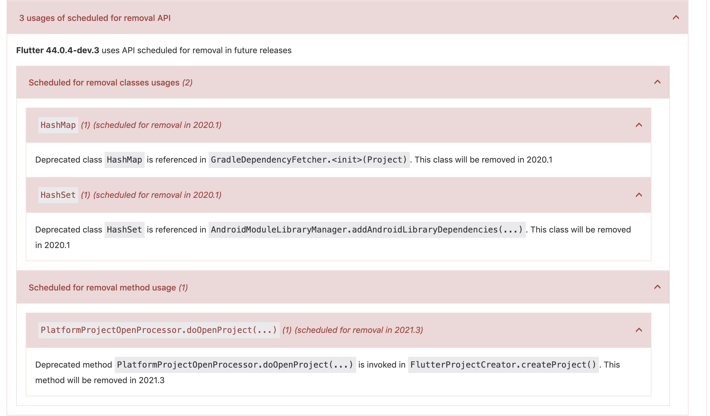 2 APIs we're using may be removed in 2020.3 · Issue #4387 · flutter ...