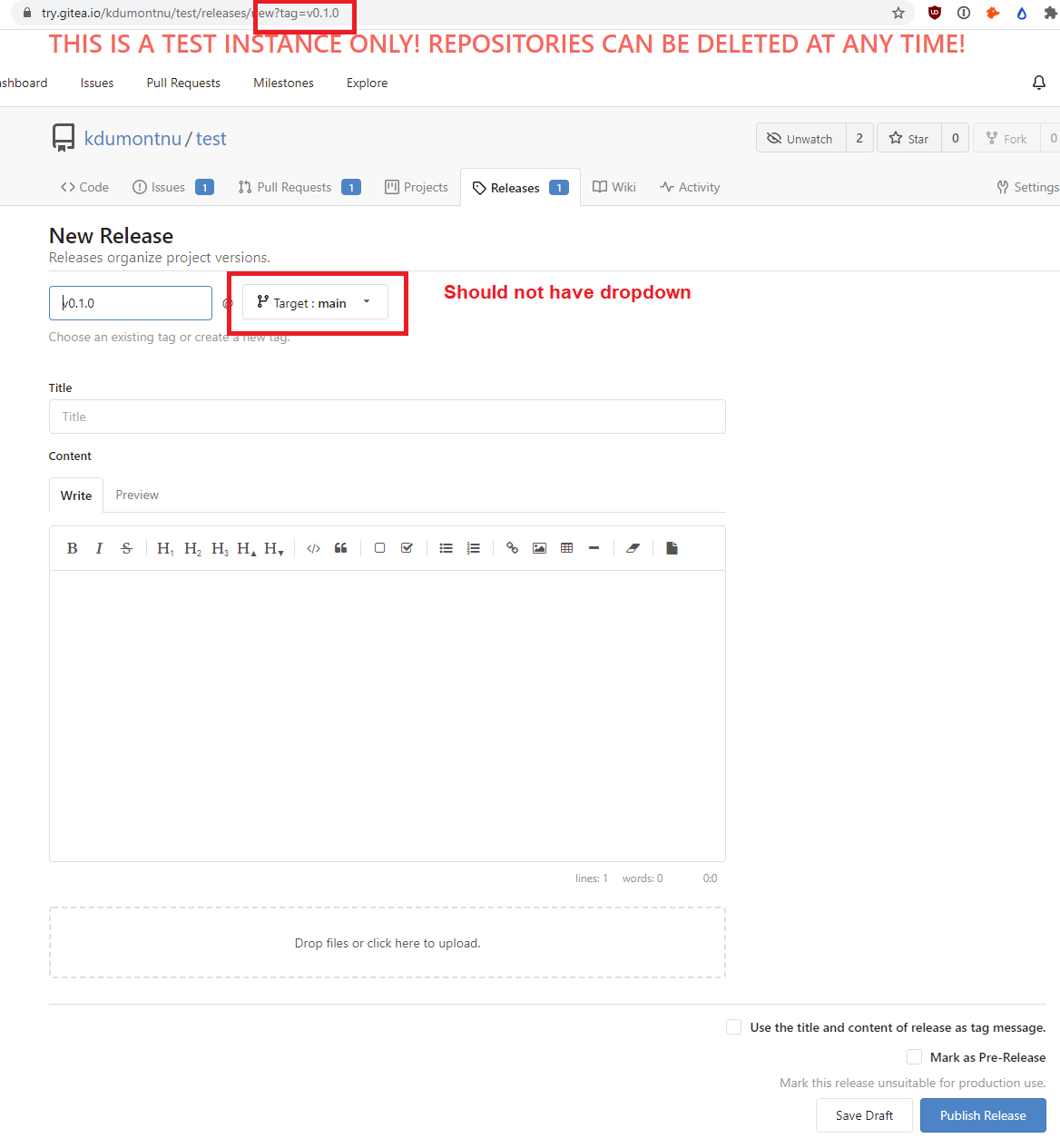 Unnecessary branch selector for new release from existing tag · Issue ...