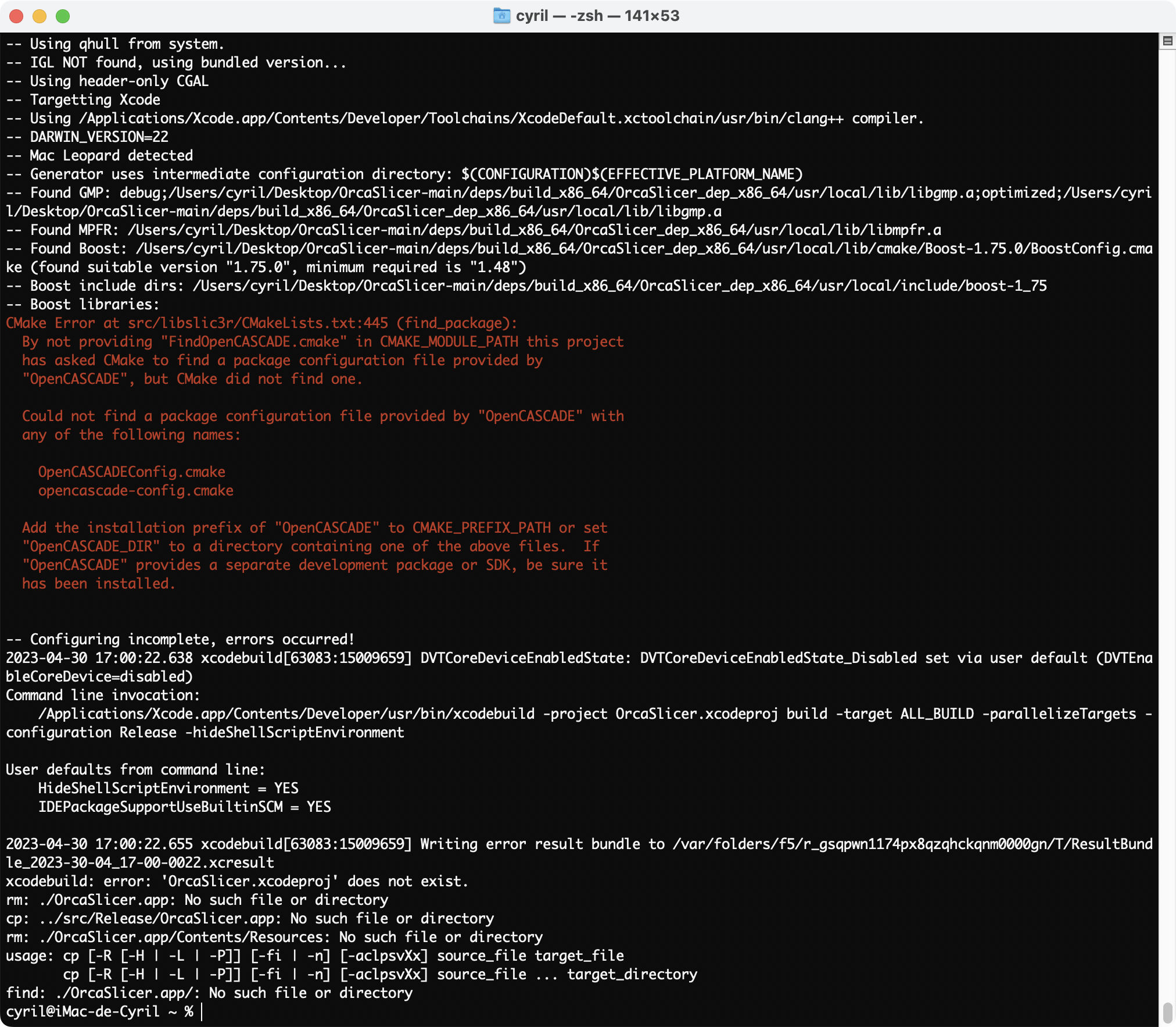 Can't compile on macOS · Issue #900 · OrcaSlicer/OrcaSlicer · GitHub