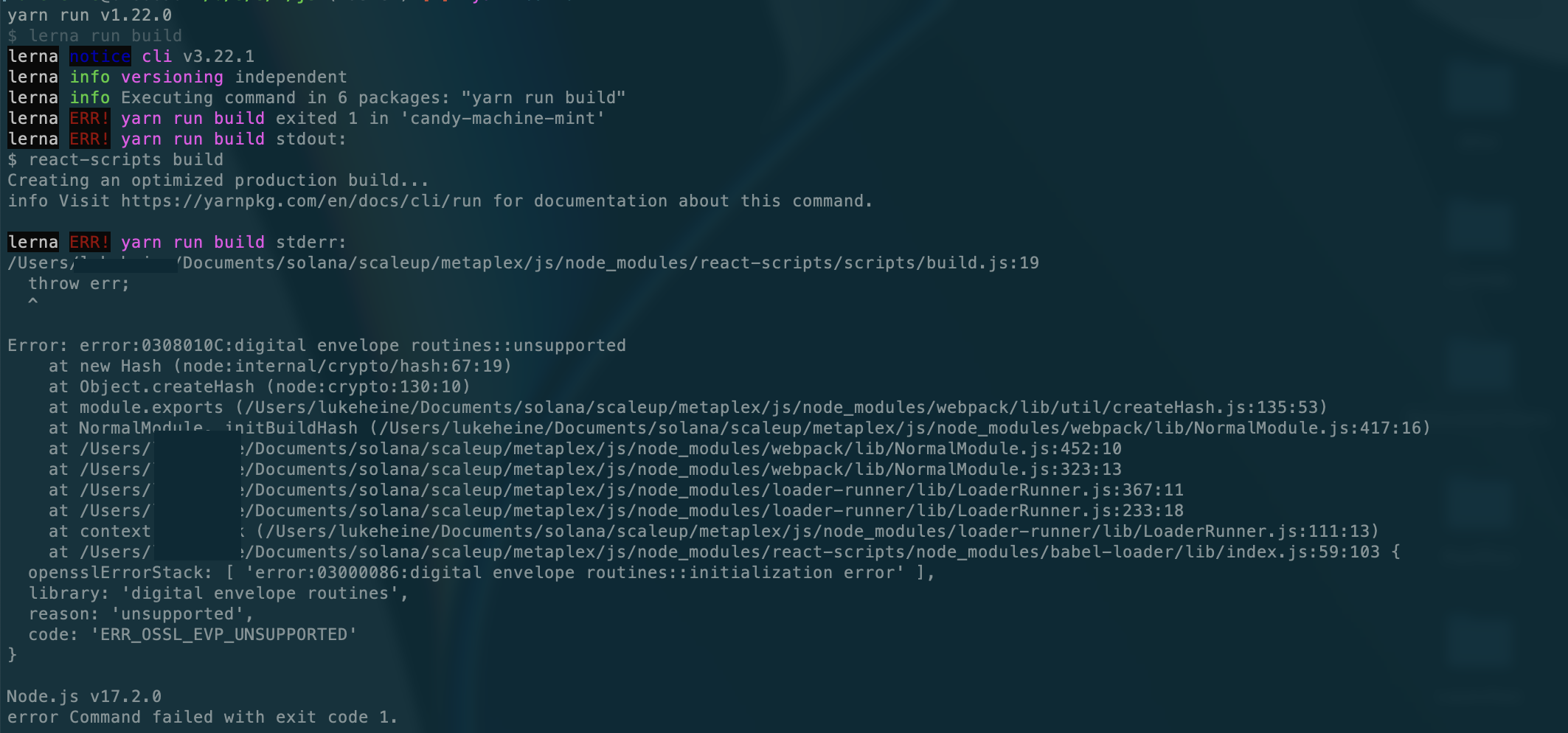 Fresh clone of Metaplex can't build · Issue #1291 · metaplex-foundation ...