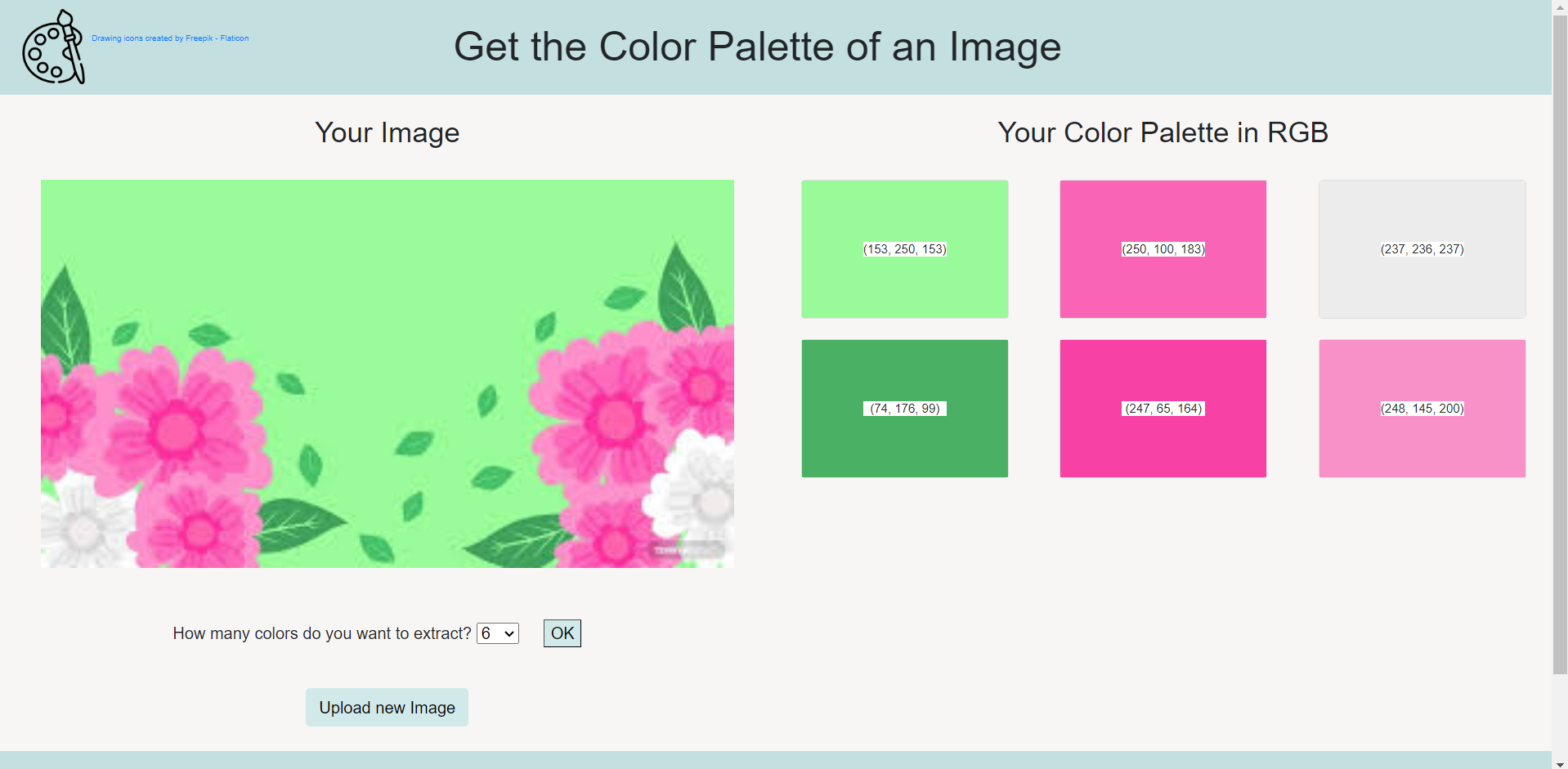 Github lauraporsch colorpalette website that allows users to upload