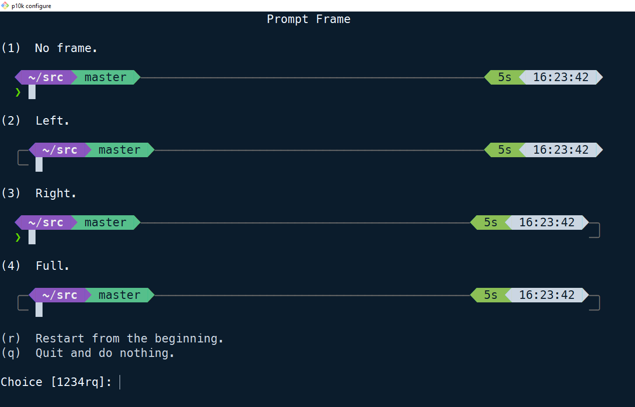 Rainbow style is not listed while configuring powerlevel10k theme ...