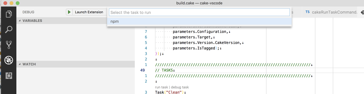 Cake Extension for VS Code no longer fully working in 1.25.0 release ...