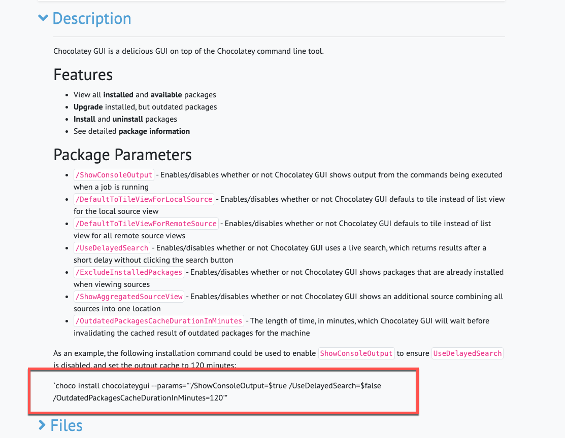 Invalid code block in description in nuspec · Issue #744 · chocolatey ...