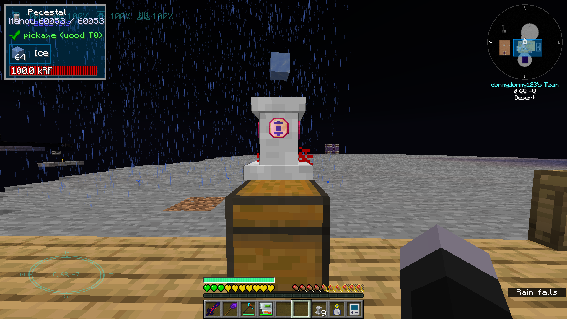 Pedestal crusher upgrade isn't working with the ice to snow recipe