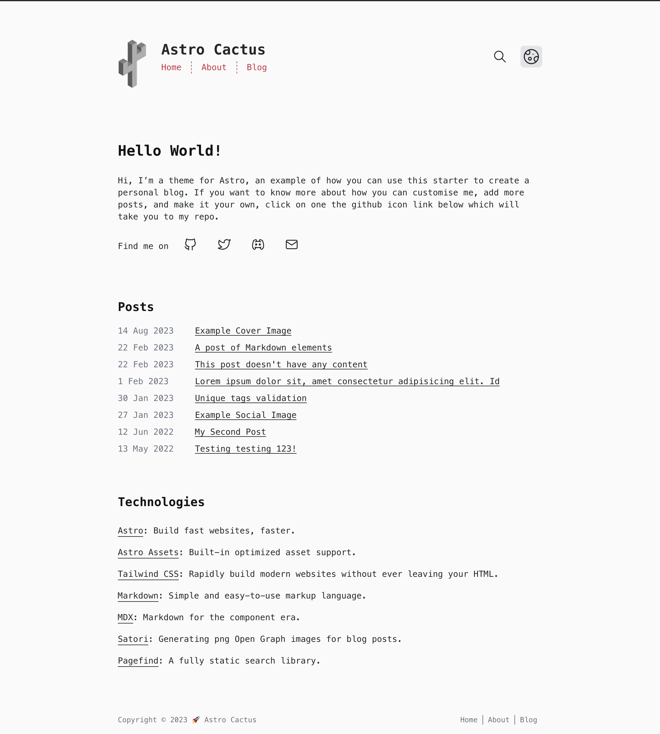 GitHub - chrismwilliams/astro-theme-cactus: A simple Astro theme. Use ...