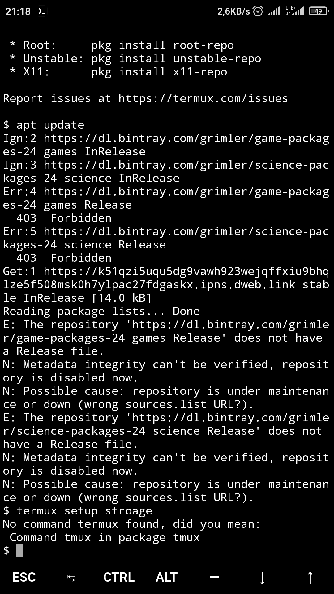 apt update error · Issue #6841 · termux/termux-packages · GitHub