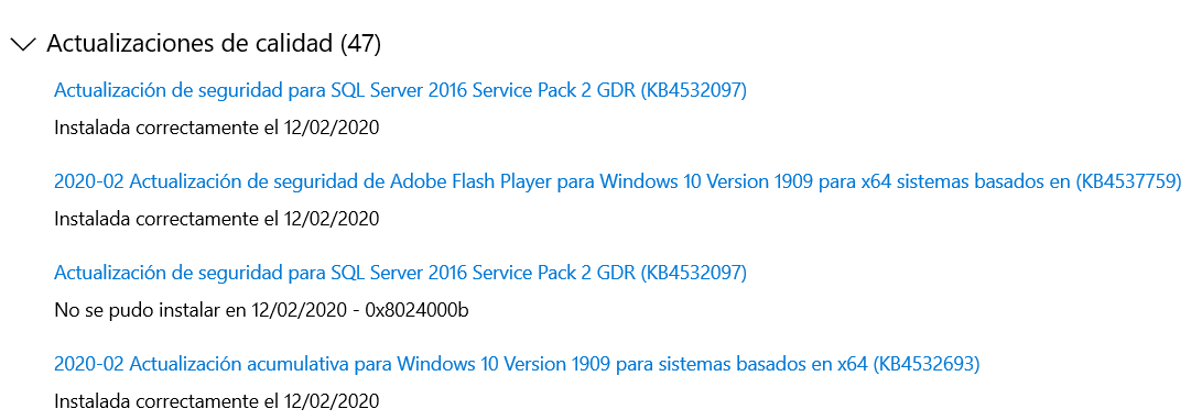 Error creating a container after install the last Winsows 10 update ...