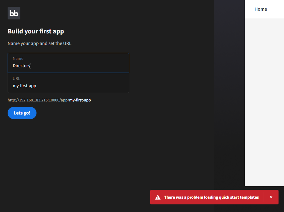 problem loading quick start templates · Budibase budibase · Discussion ...
