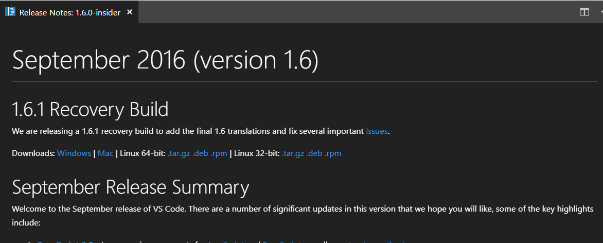Release notes linked in Insider build and Stable Build goes to VS Code ...
