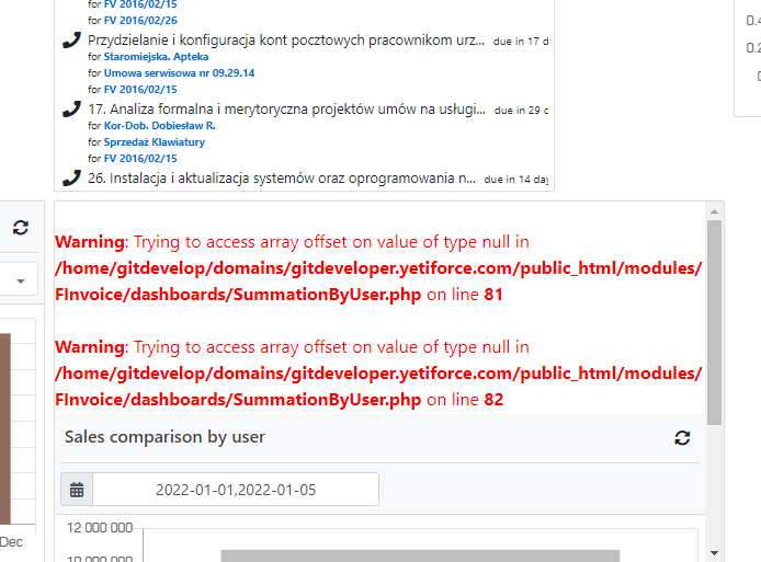 [bug] Error in Dashboard · Issue #15610 · YetiForceCompany/YetiForceCRM ...