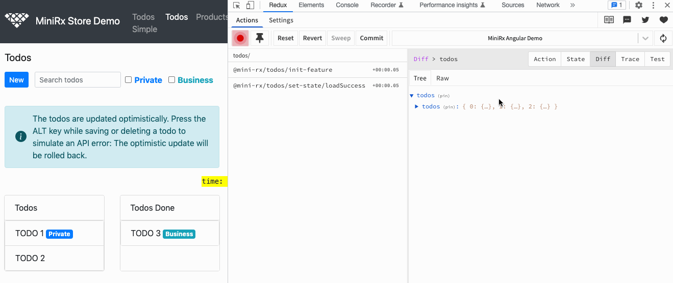 Screenshot 2022-06-01...
By using the new Feature Store config `{multi: true}` we can instantiate many Feature Stores with the same key. The Feature Stores are automatically grouped under the original feature key...
It would be cool to make the management of entity data (collections of data: e.g. Products, Todos) more straight forward in MiniRx. Currently the immutable updates of entities require quite...
![connect
