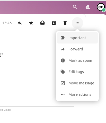 Message actions menu handle · Issue #7209 · nextcloud/mail · GitHub