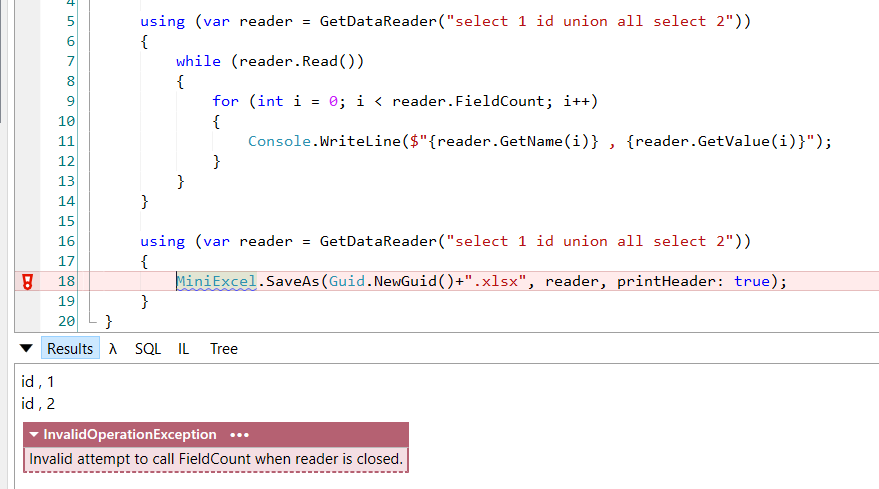 SaveAs By Reader Closed error : 'Error! Invalid attempt to call ...