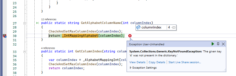 Multiple threads Async error 'The given key N was not present in the ...