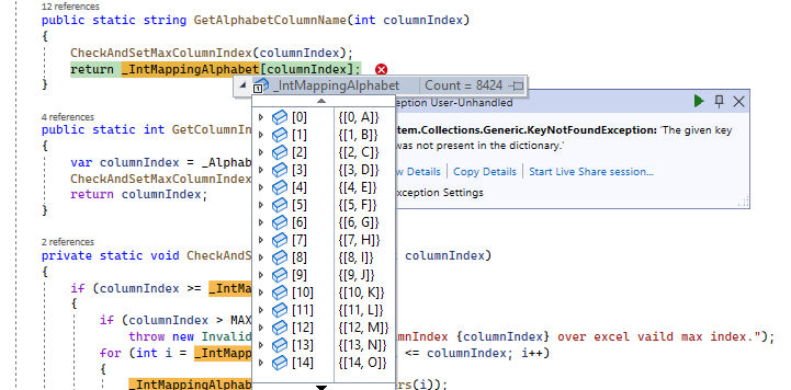 Multiple threads Async error 'The given key N was not present in the ...