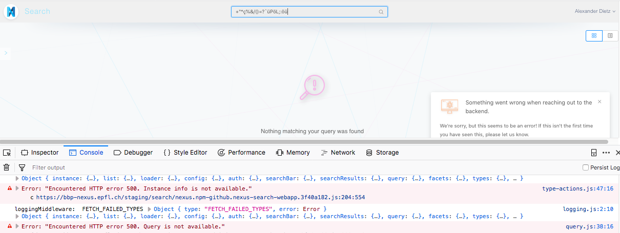 Getting 500 Error When Searching For C Upol Ou Issue 31 Bluebrain Nexus Search Webapp Github