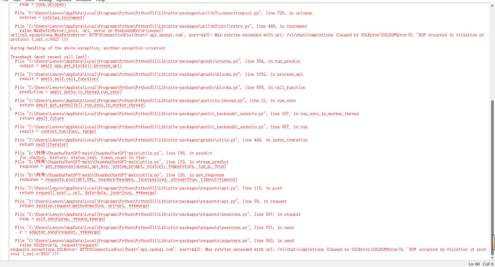 [本地部署] SSLError · Issue #129 · GaiZhenbiao/ChuanhuChatGPT · GitHub