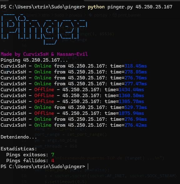 prueba icmp