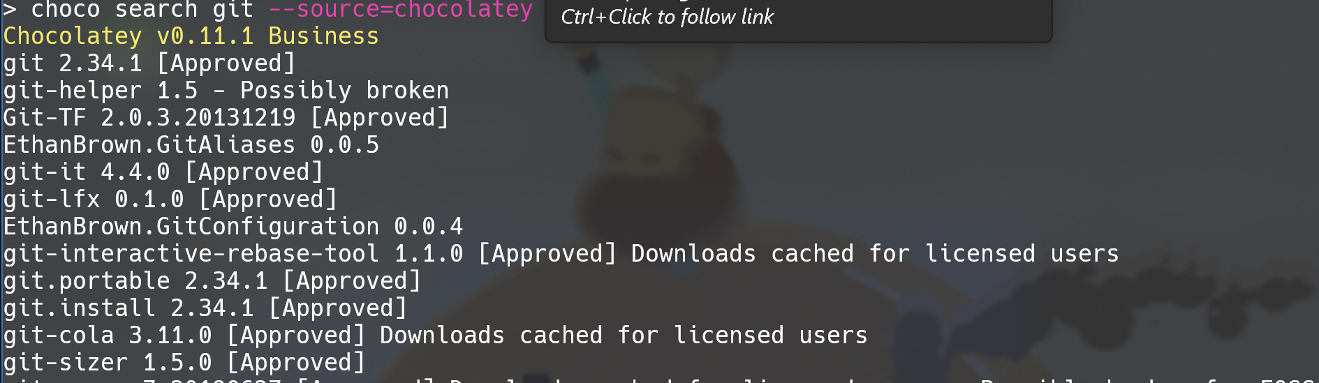 package "git" not shown in search results · Issue #2445 · chocolatey ...